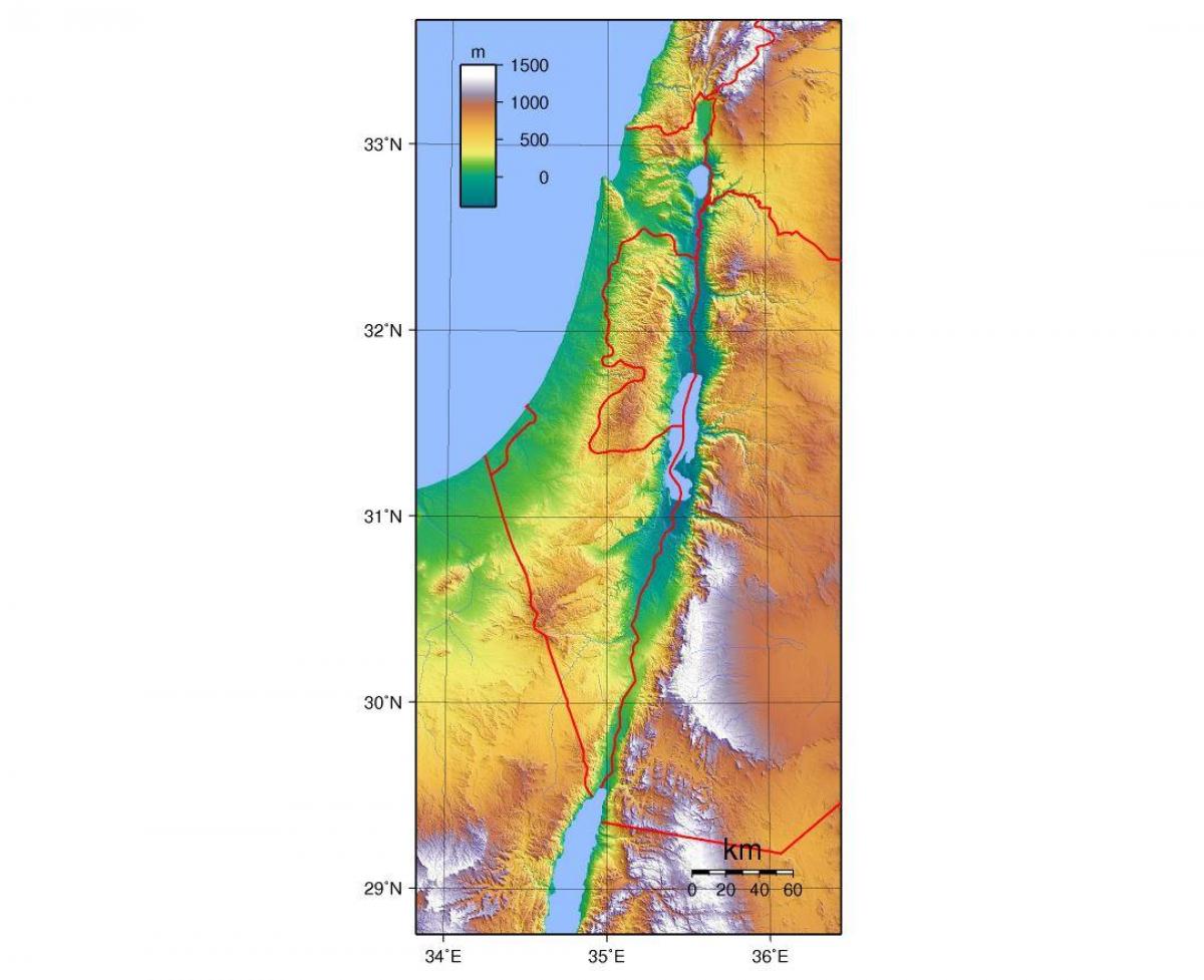 kat jeyografik nan pèp izrayèl la elevasyon